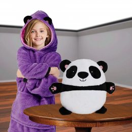 Плед толстовка дитяча huggle pets hoodie Фіолетова панда
