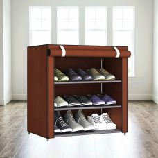 Полиця для взуття Shoe Rack and Wardrobe B-4 60х30х72 см Коричнева (3 полиці, 9 пар взуття)