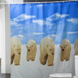 Водовідштовхувальна шторка для ванної 180х200 см "Miranda" Білий ведмідь (DRK)