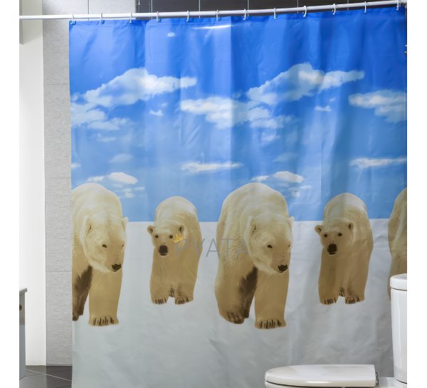 Водоотталкивающая шторка для ванной 180х200 см "Miranda" Белый медмедь (DRK)