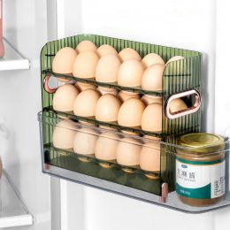 Прозрачный лоток контейнер-органайзер для яиц в холодильник 30 отделений Зеленый (WAN/205)