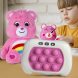Детская электронная развивающая игровая консоль-головоломка поп ит  Quick Push Care Bears №221В + мягкая игрушка Мишка Care Bears Розовый (КК)