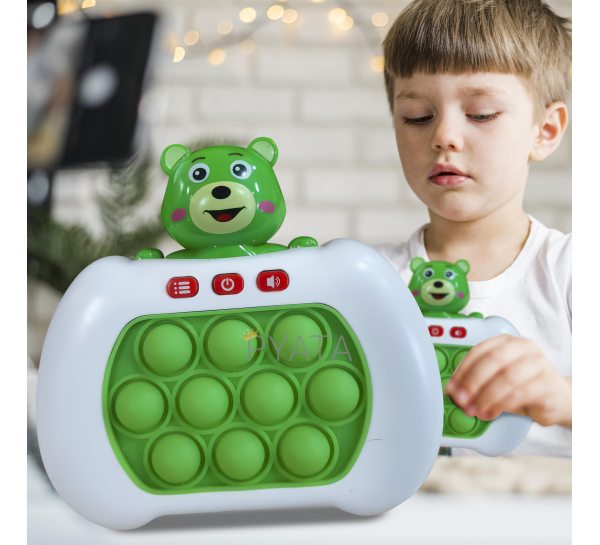 Дитяча електронна розвиваюча ігршка консоль-головоломка поп іт Quick Push Care Bears №221В Зелений (КК)