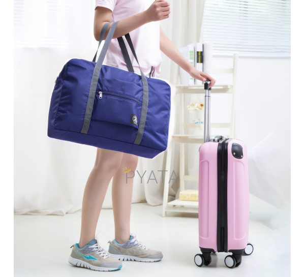 Дорожня складна сумка з водовідштовхувального матеріалу з ручками для подорожей та спорту BAG XL-676 Синя (205)