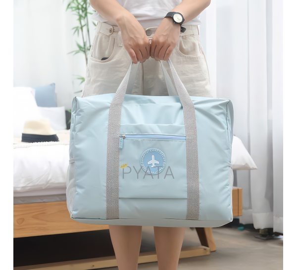 Дорожная складная сумка из водоотталкивающего материала с ручками для путешествий и спорта BAG XL-676 Голубая (205)