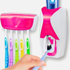 Дозатор зубной пасты + держатель для щеток розовый/205