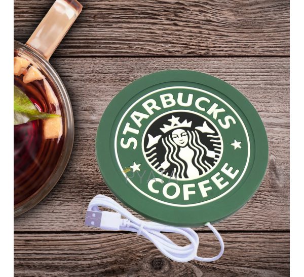 Подставка для чашек с подогревом USB выход Starbucks Зеленый /MH - 271/237