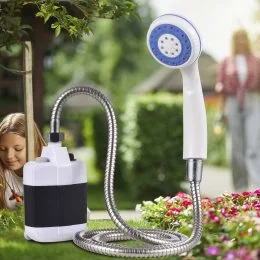 Туристичний портативний переносний душ від акумулятора з насосом Hotel Q16H OUTDOOR SHOWER Чорний