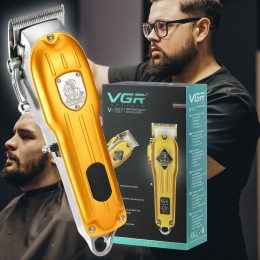 Професійна бездротова акумуляторна машинка для стрижки волосся з насадками VGR V-652 (259)