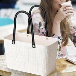 Пластикова квадратна сумка-кошик для пікніка та продуктів PET 50208-0156 Велика Біла (WAN)