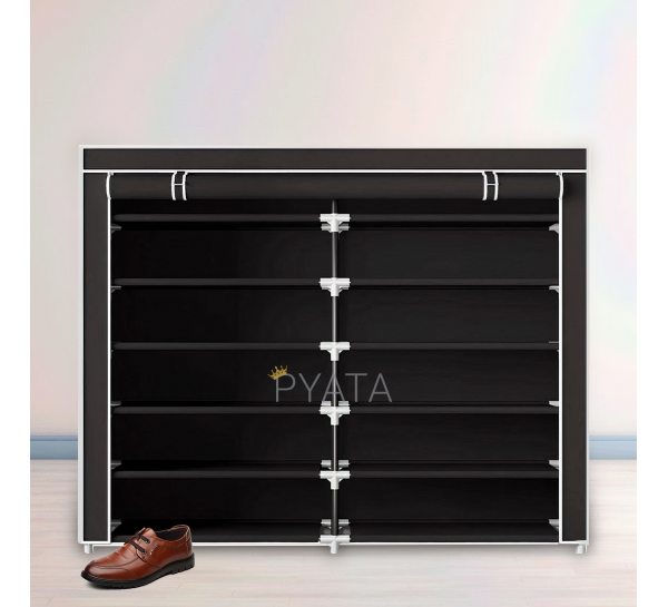 Складной тканевый шкаф-органайзер для хранения вещей и обуви на 12 секции T2712 Черный (N-3)