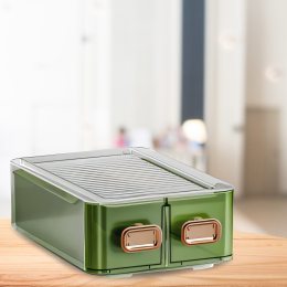 Подвійний пластиковий ящик органайзер для зберігання речей 50208-0039 Зелений (WAN)