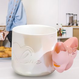 Керамическая чашка с надписью "Love" и ручкой 0206 Розовый (WAN)