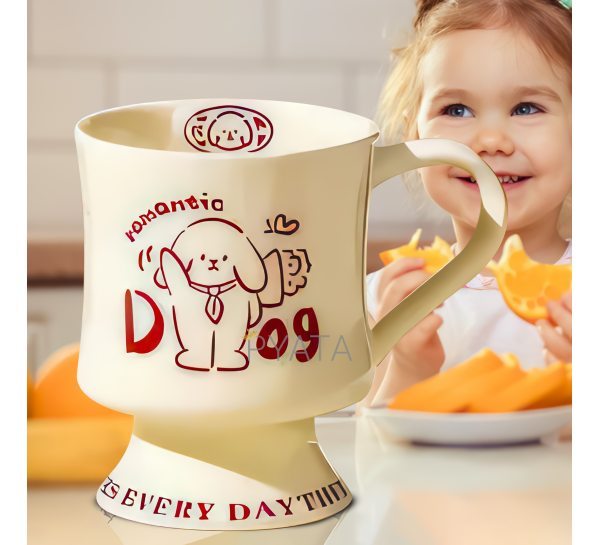 Керамическая чашка с надписью "Dog" и рисунком 0205 Собака, Красный (WAN)