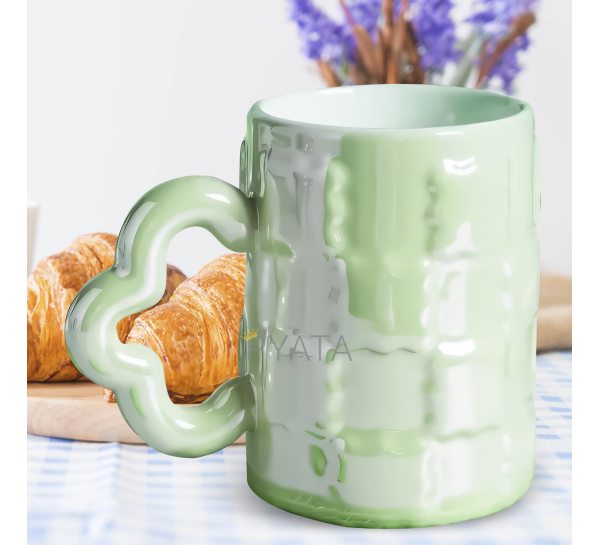 Керамическая чашка с ручкой 0201 Зеленый (WAN)