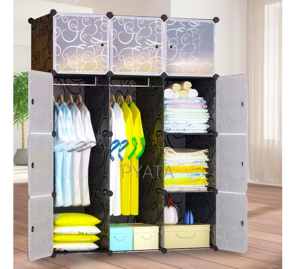 Пластиковый складной модульной шкаф-гардероб органайзер для белья и одежды Storage Cube Cabinet МР 312-62 12 отделений (N-16)