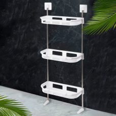 Полка стеллаж в ванную 3 яруса, 88х30х14,5см Portable Toilet And Bathroom Storage Rack/N-13