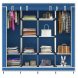 Складной мобильный универсальный каркасный шкаф для одежды Storage Wardrobe 28170 на 4 секции Синий (N-1)