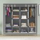 Складна мобільна універсальна каркасна шафа для одягу Storage Wardrobe 28170 на 4 секції Сірий (N-1)