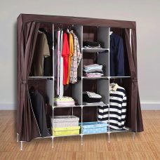 Складна тканинна шафа для одягу Storage Wardrobe 88165 на 4 секції Коричневий/N-2