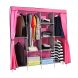 Складной тканевый шкаф для одежды Storage Wardrobe 88165 на 4 секции Розовый/N-2