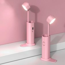 Настольная лампа-фонарь Qute Light MAG 705 беспроводная с power bank и подставкой для телефона Розовая/219