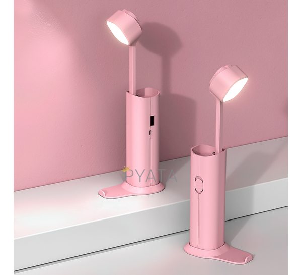 Настольная лампа-фонарь Qute Light MAG 705 беспроводная с power bank и подставкой для телефона Розовая/219