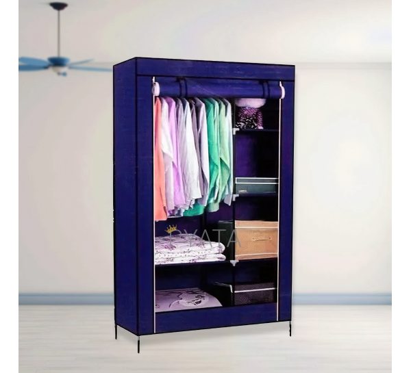 Складной каркасный тканевый шкаф для одежды и обуви 105х45х175 Storage Wardrobe 98105 Синий/N-17