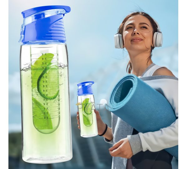 Спортивная фитнес-бутылка для воды и напитков с отделением для фруктов Fruit Bottle 700 мл Синий