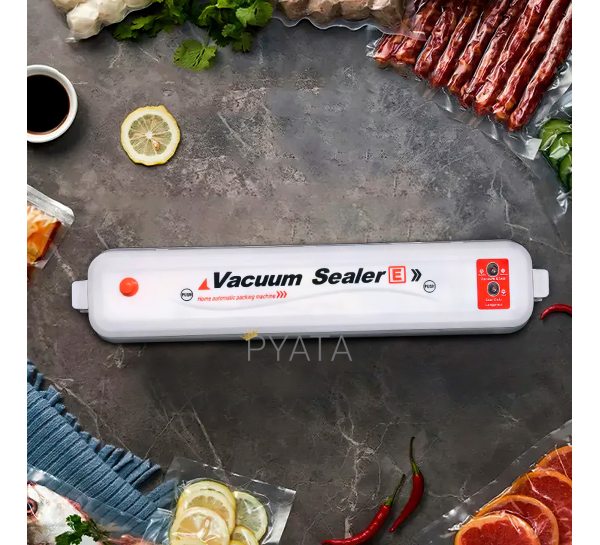 Кухонний вакуумний пакувальник харчових продуктів Vacuum sealer E Білий/205