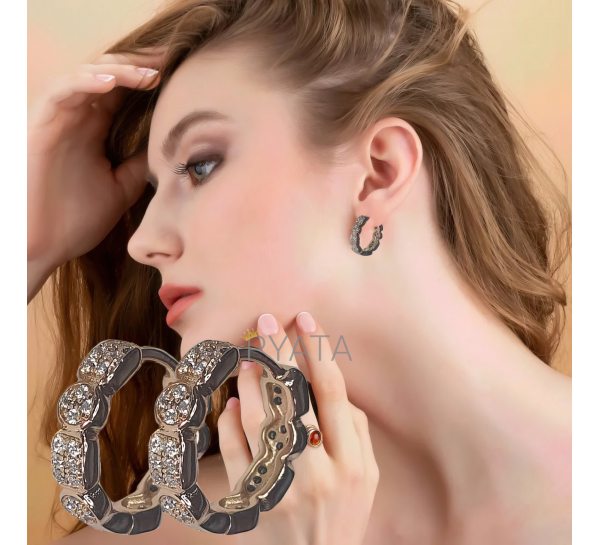 Сережки - золоті "Xuping Jewelry" з фіанітом 2446