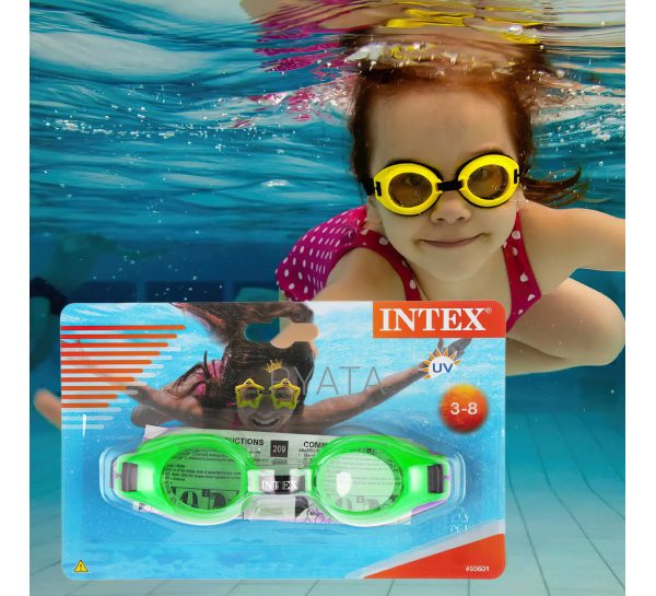 Окуляри для підводного плавання INTEX 55601 3-8 РОКІВ Зелений/LM