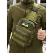 Мужской набор 3в1 многофункциональная вместительная сумка-слинг через плечо + защитные антибликовые очки + ремень Хаки