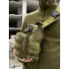 Мужской набор 3в1 многофункциональная вместительная сумка-слинг через плечо + защитные антибликовые очки + ремень Хаки
