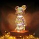 Детский настольной 3д светильник-проектор на деревянной подставке "Мишка" фейеверк 7 цветов свечения (219)
