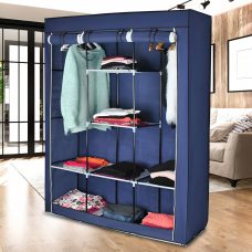 Складна каркасна тканинна текстильна шафа на 3 секції Storage Wardrobe 88130 Синій (N-14)