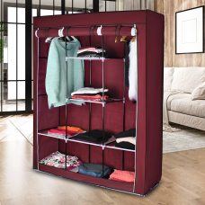 Складна каркасна тканинна текстильна шафа на 3 секції Storage Wardrobe 88130 Бордовий (N-14)