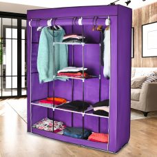 Складной каркасный тканевый текстильный шкаф на 3 секции Storage Wardrobe 88130 Фиолетовый (N-14)