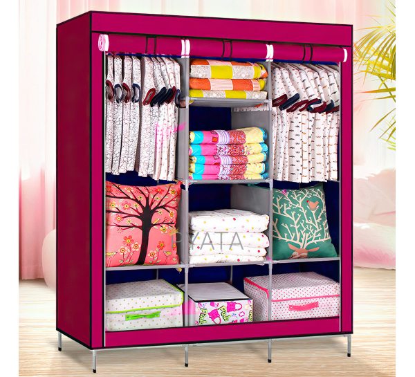 Шкаф тканевый storage wardrobe 88130 розовый/N-14