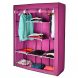 Складной каркасный тканевый текстильный шкаф на 3 секции Storage Wardrobe 88130 Розовый (N-14)