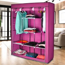 Складна каркасна тканинна текстильна шафа на 3 секції Storage Wardrobe 88130 Рожевий (N-14)