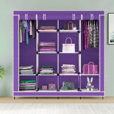 Складной тканевый шкаф для одежды Storage Wardrobe 28170 на 4 секции фиолетовый/N-1