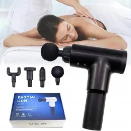 Массажный ударный массажер для тела, мышечный, портативный, ручной Fascial Gun KH-320 Черный