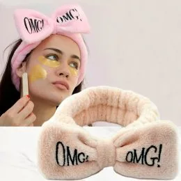 Пов'язка на голову для макіяжу OMG бежева