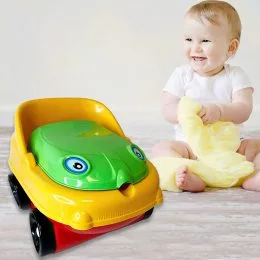 Горщик дитячий у вигляді машинки Tiny Mini art car музичний червоно-жовто-зелений/DRKJ