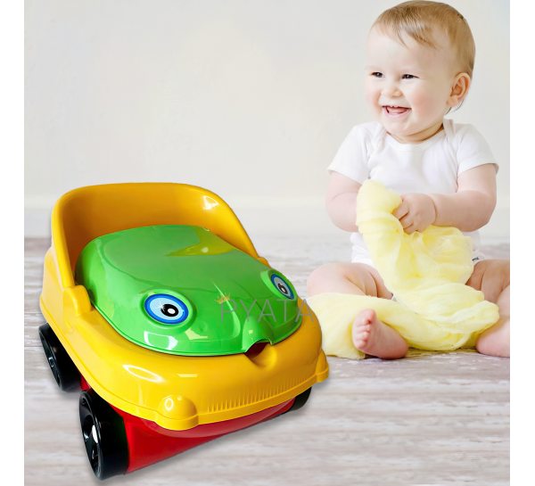 Детский горшок в виде машинки Tiny Mini art car музыкальный красно-желто-зеленый/DRKJ
