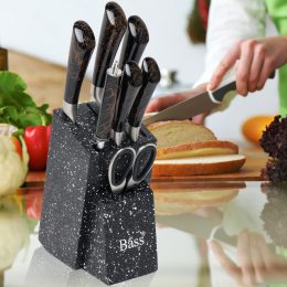 Набір ножів з нержавіючої сталі з підставкою Kitchen Knife B12432 (205)