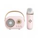 Портативна бездротова акумуляторна Bluetooth акустична колонка-караоке з мікрофоном Рожевий (JM)