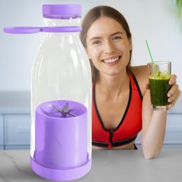 Портативний переносний блендер-пляшка пляшка для соку та смузі Mini Juicer 420 мл Фіолетовий (205)