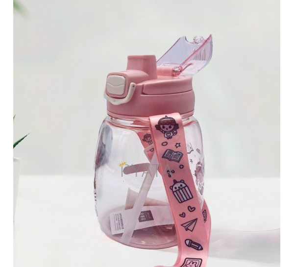 Бутылка с трубочкой Биг Бел 5521 1,26 л Розовый (WAN)